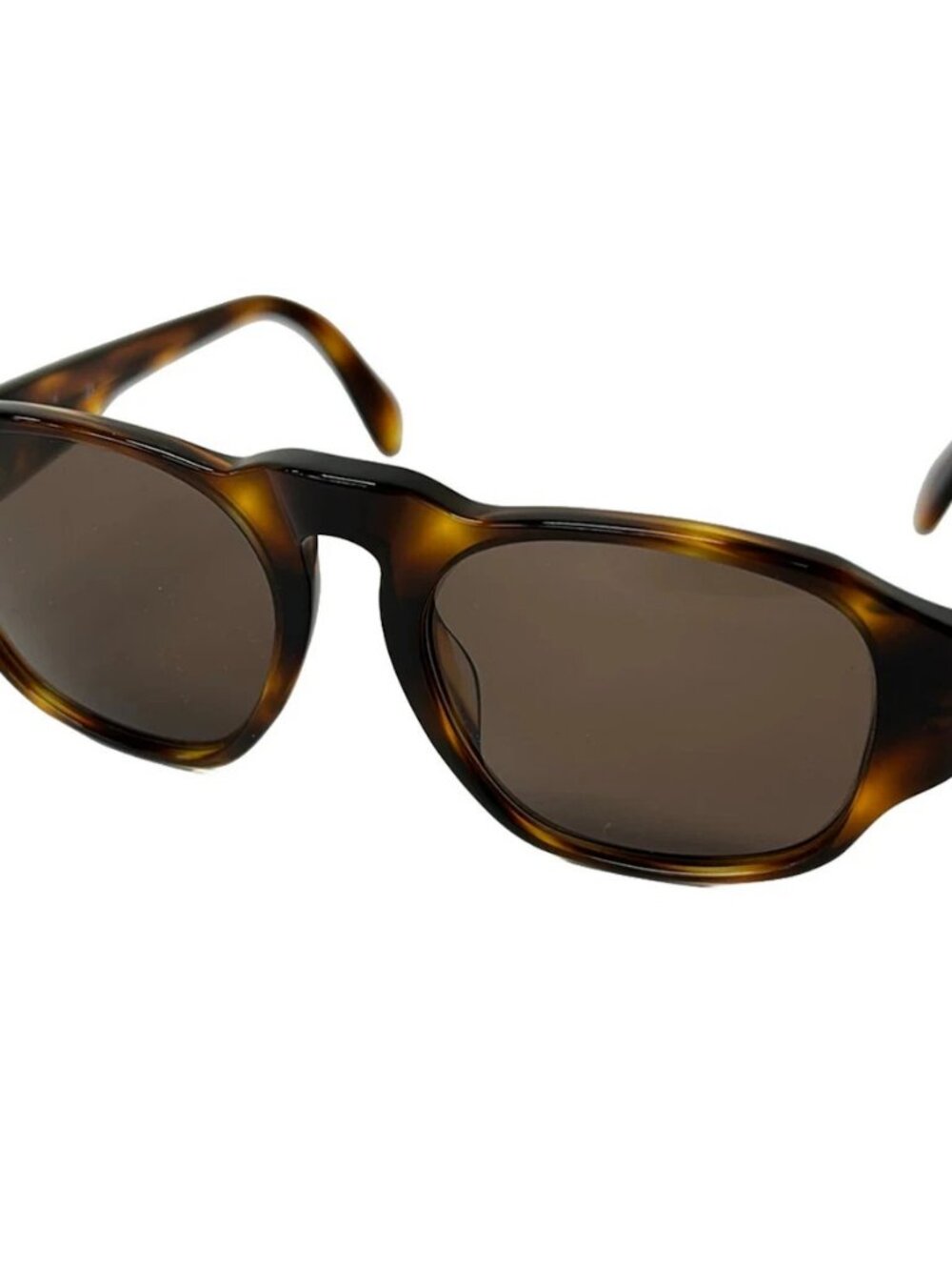 CHANEL 01452 Black Brown Plastic Hardware Sunglasses